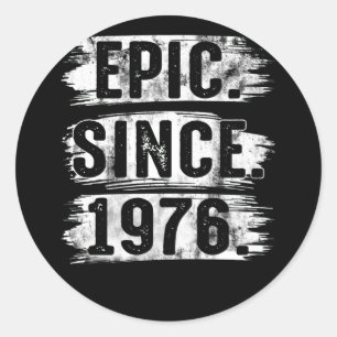 Sticker Rond 46e anniversaire Vintage épopée depuis 1976 46 ans
