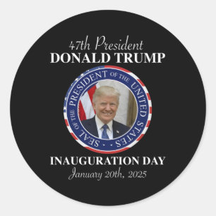 Sticker Rond 47 Président Donald Trump Jour d'inauguration 2025