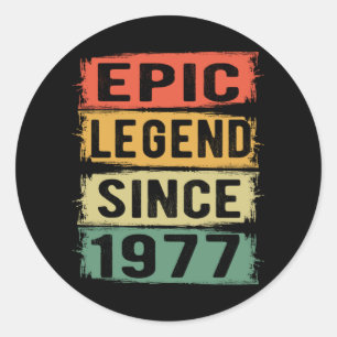 Sticker Rond 48 Ans Anniversaire 1977 Légende épique 48e annive