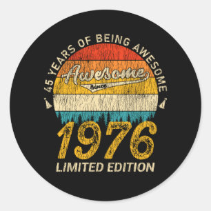 Sticker Rond 49 Ans 1976 Retro Awesome 49e anniversaire Cadeau