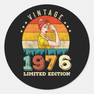 Sticker Rond 49 ans Anniversaire 1976 Vintage 49e anniversaire 