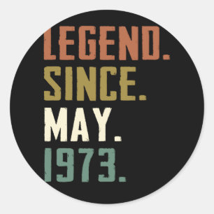 Sticker Rond 49 Ans Légende depuis mai 1973 49e anniversaire