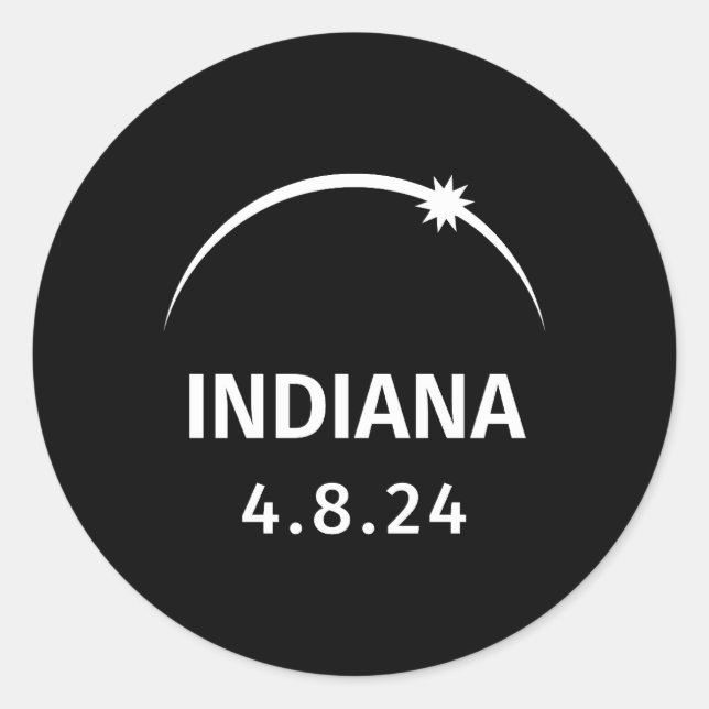 Sticker Rond 4.8.24 Éclipse solaire Indiana (Devant)