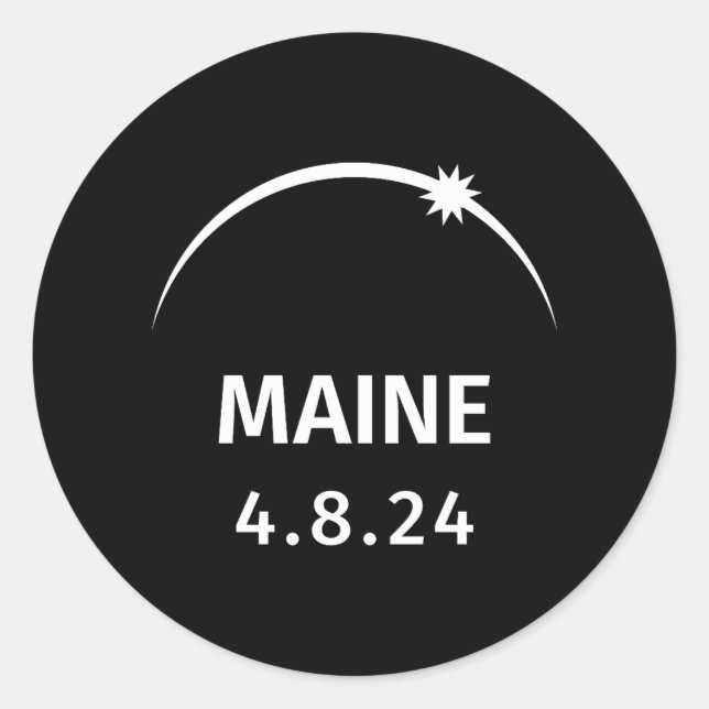 Sticker Rond 4.8.24 Éclipse solaire Maine (Devant)