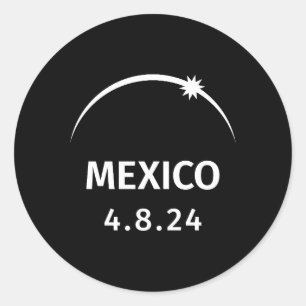 Sticker Rond 4.8.24 Éclipse solaire Mexique