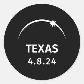 Sticker Rond 4.8.24 Éclipse solaire Texas