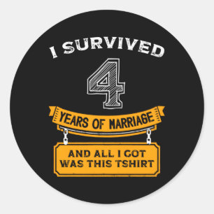Sticker Rond 4 ans Mariage Anniversaire Mari 1 ans