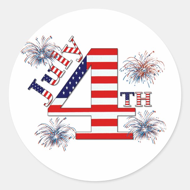 Sticker Rond 4 juillet (Devant)