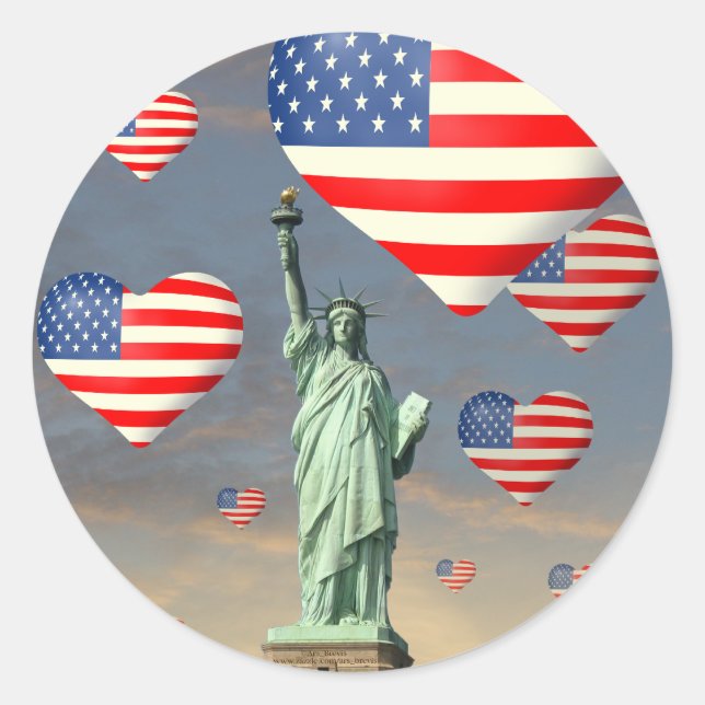 Sticker Rond 4 juillet (Devant)