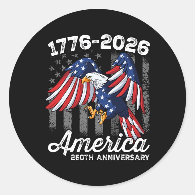 Sticker Rond 4 juillet 250 ans 1776-2026 (Devant)