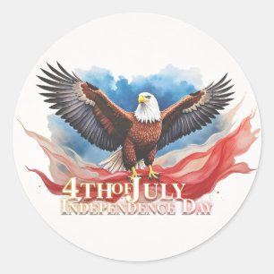 Sticker Rond 4 juillet Aigle - Art Patriotique