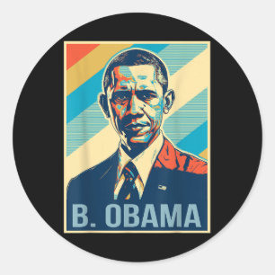 Sticker Rond 4 juillet Barack Obama Président Retro Patriotique
