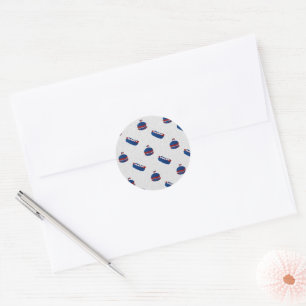 Sticker Rond 4 juillet Burger & Hot Dog Parties scintillant