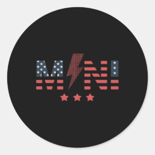 Sticker Rond 4 juillet famille américaine mignonne