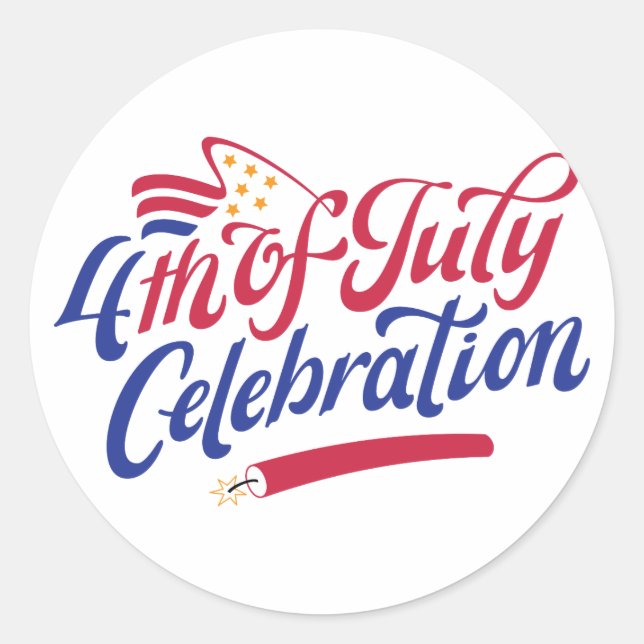 Sticker Rond 4 juillet fête (Devant)