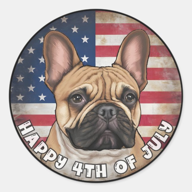 Sticker Rond 4 juillet Fête de l'Indépendance (Devant)