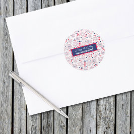 Sticker Rond 4 juillet Fête de l'Indépendance BBQ