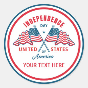 Sticker Rond 4 juillet fête de l'indépendance drapeau américain