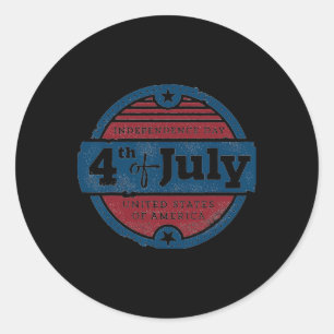 Sticker Rond 4 juillet Fête De L'Indépendance États-Unis