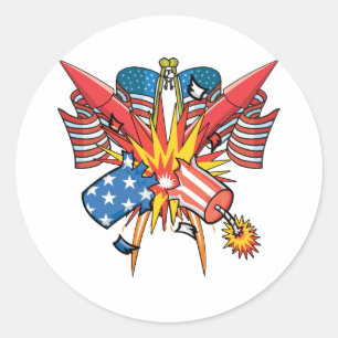 Sticker Rond 4 juillet feux