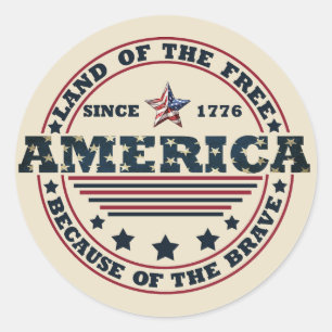 Sticker Rond 4 juillet heureux