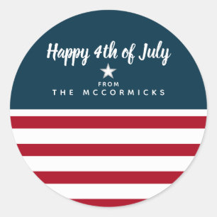 Sticker Rond 4 juillet Patriotique Rouge Bleu Blanc Personnalis