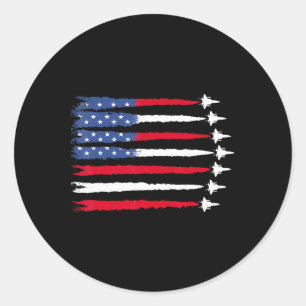 Sticker Rond 4 juillet Patriotique Rouge Bleu Bleu Américain Dr