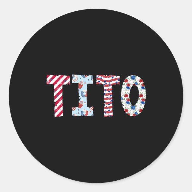 Sticker Rond 4 juillet Patriotique Tito Fête de l'Indépendance  (Devant)