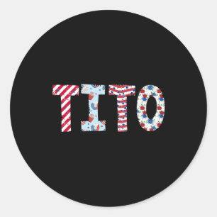 Sticker Rond 4 juillet Patriotique Tito Fête de l'Indépendance 