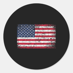Sticker Rond 4 juillet Poche Drapeau Américain Dérangé