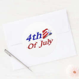 Sticker Rond 4 juillet Star Stripes