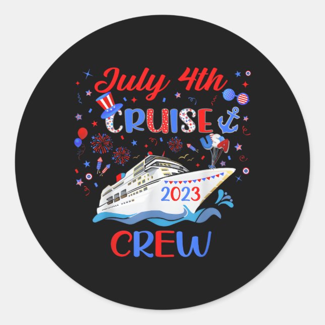 Sticker Rond 4 juillet Voyage de croisière (Devant)