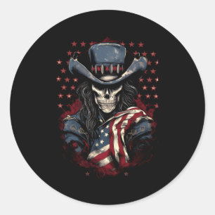 Sticker Rond 4 Juillet Y'Autre Drapeau Usa Drapeau Occidental C