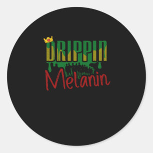 Sticker Rond 4 Mois de l'histoire des Noirs African American Bl