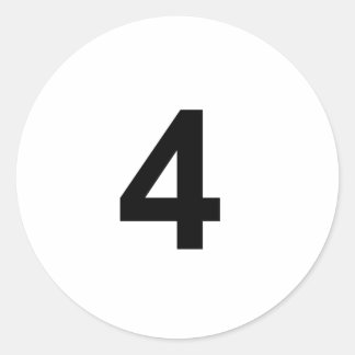 Sticker Rond 4 - numéro quatre