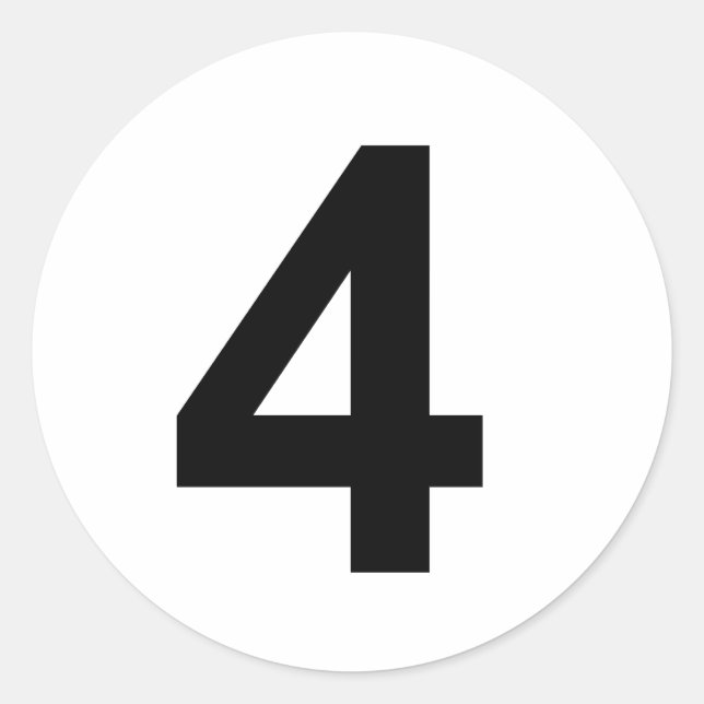 Sticker Rond 4 - numéro quatre (Devant)
