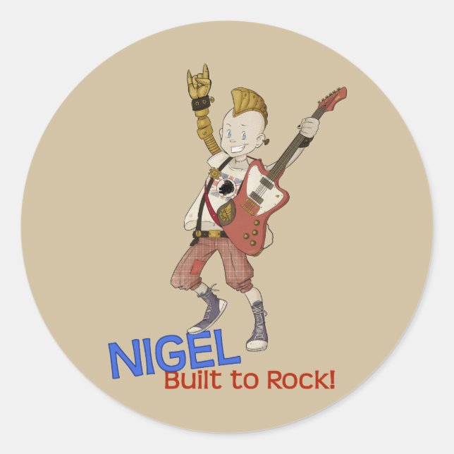 Sticker Rond 4 petits monstres - Nigel (Devant)