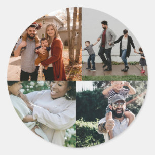 Sticker Rond 4 photo personnalisée