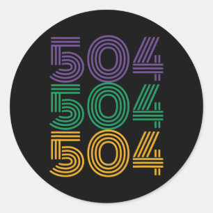 Sticker Rond 504 Mardi Gras 2025 Drôle costume de carnaval