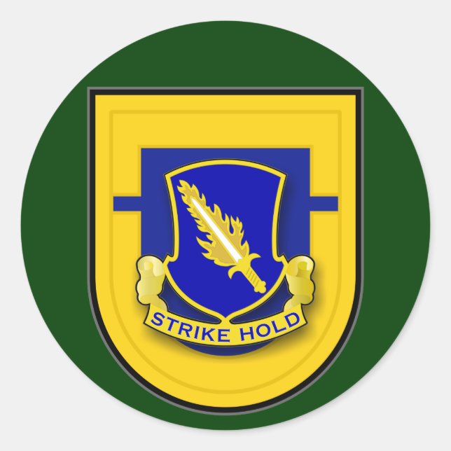 Sticker Rond 504e Régiment d'infanterie - 1er Bataillon Flash (Devant)