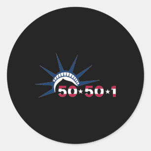 Sticker Rond 50501 Mouvement De Protestation Statue De La Liber