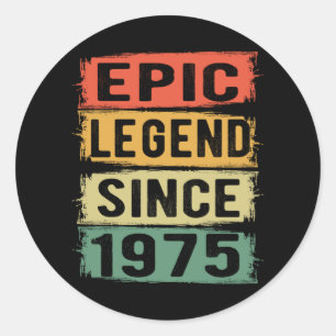 Sticker Rond 50 ans Anniversaire 1975 Epic Légende 50e annivers