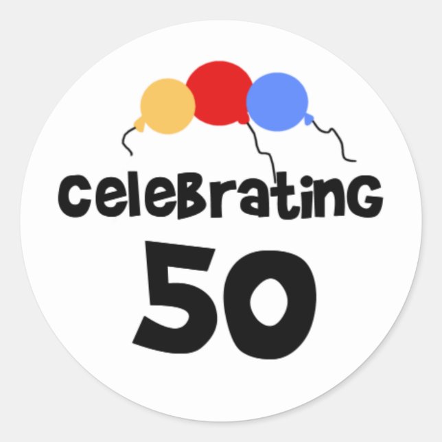 Sticker Rond 50 ans de fête (Devant)