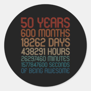 Sticker Rond 50 Ans D'Être Impressionnant 50E Compte À Compter 