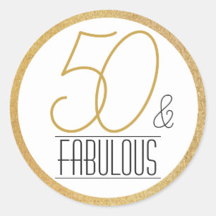 Sticker Rond 50 ans et Fabuleux Fête d'anniversaire personnalis