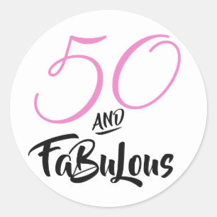 Sticker Rond 50 ans et Fabuleux Fête d'anniversaire personnalis