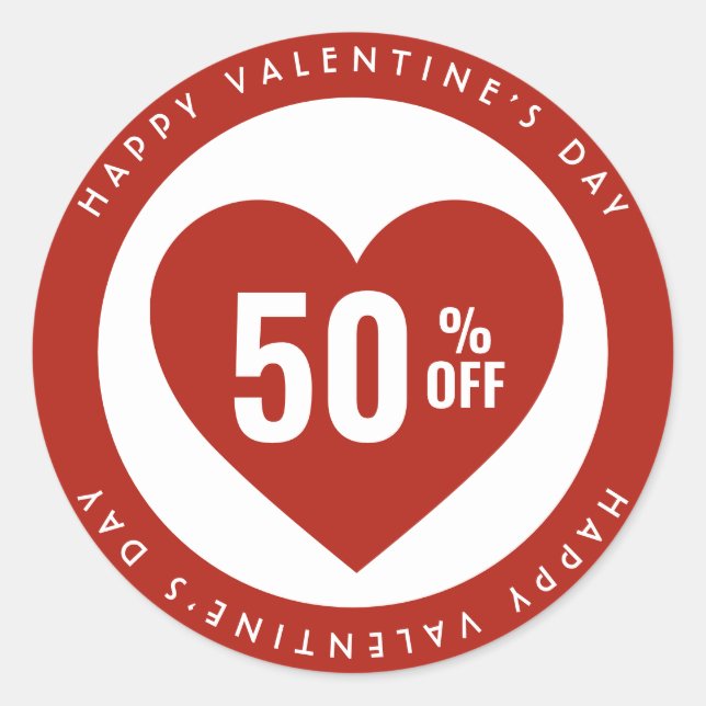 Sticker Rond 50 % DE Réduction Vente (Devant)
