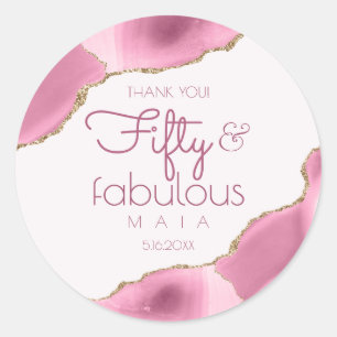 Sticker Rond 50 et fabuleux 50e anniversaire Merci