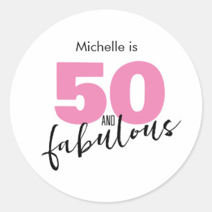 Sticker Rond 50 et fabuleux 50e cadeau d'anniversaire Cinquante