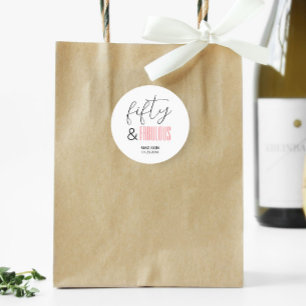 Sticker Rond 50 et fabuleux Custom 50e Anniversaire Script mode